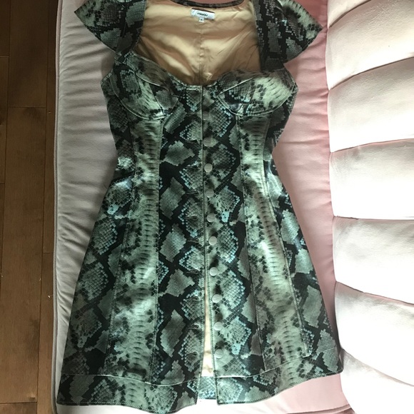 Miaou Snakeskin Button Up Bustier Dress - Picture 5 of 6